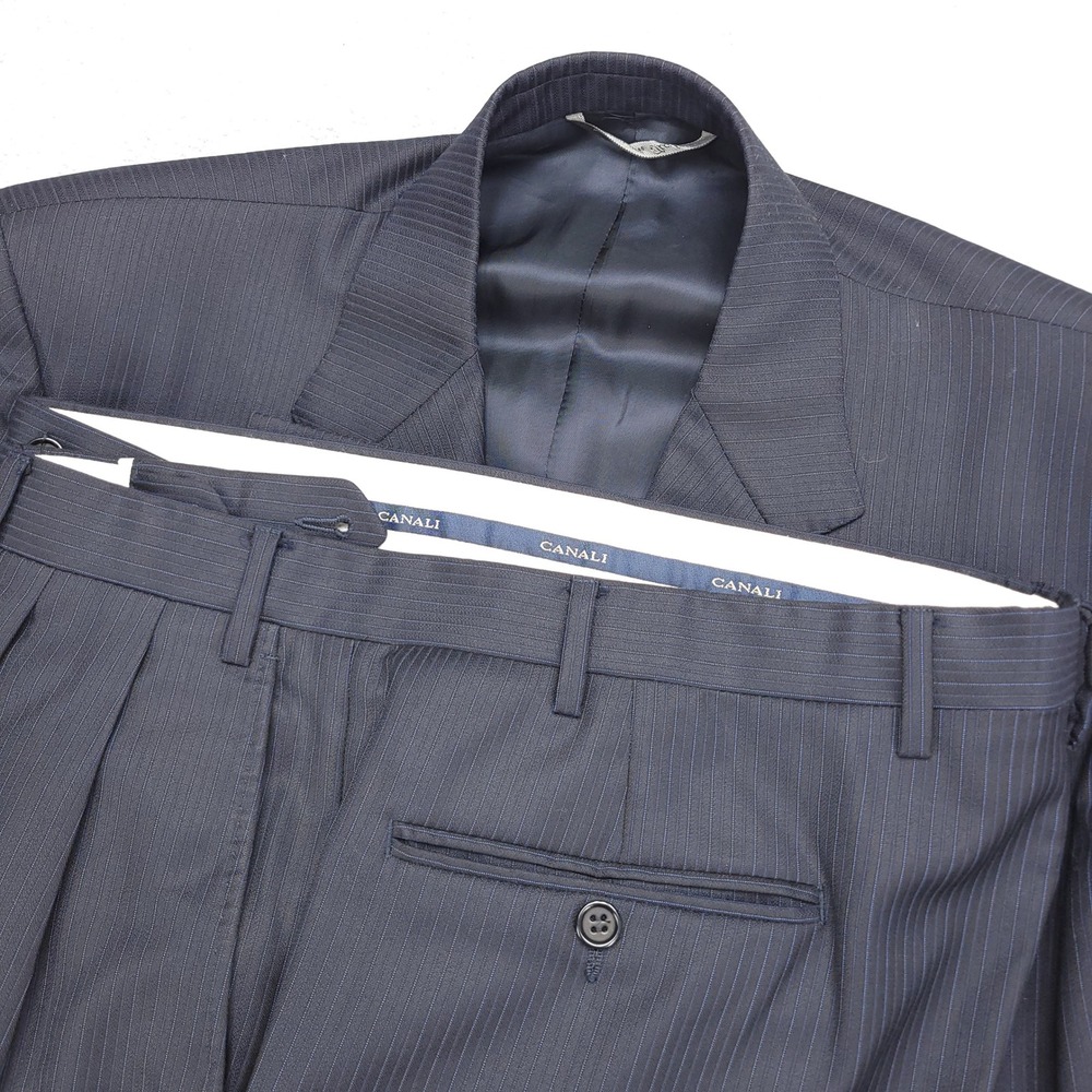 Canali Navy Pinstripe Suit Jacket & Trousers